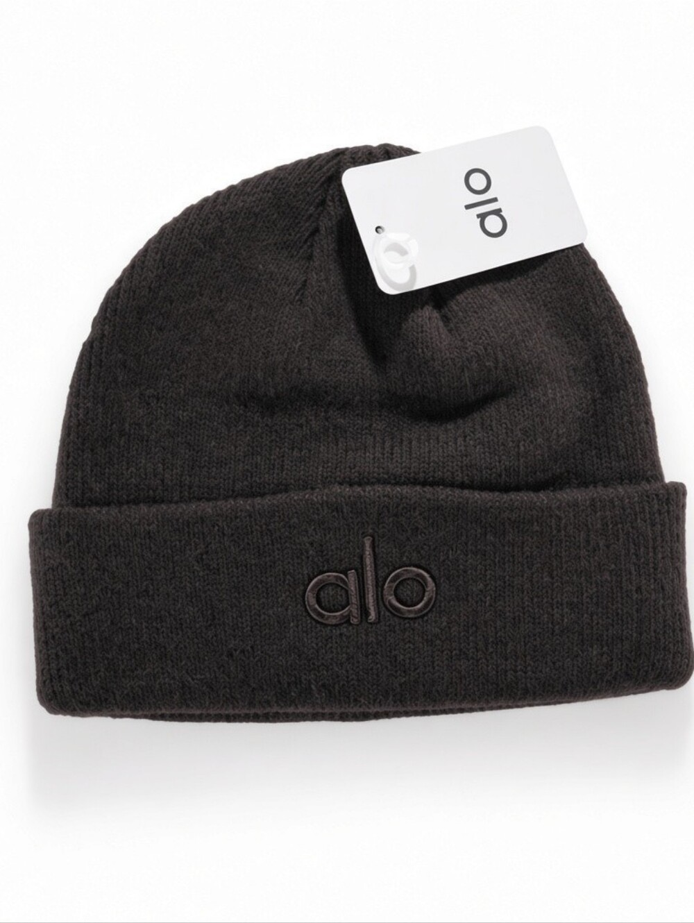 ALO Yoga Dark Brown Knit Cuffed Beanie